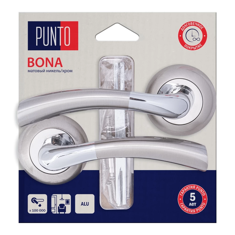 Фото Ручка раздельная LM/A R.TL54.BONA/HD SN/CP-3 матовый никель/хром