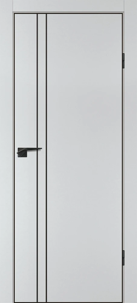 Фото Межкомнатная дверь P-20  черный молдинг PET,  кромка ABS черная c 4-х ст. Сапфир матовый