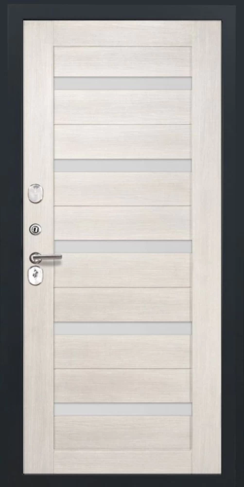 Входная дверь ДвериПРО L Термо СБ-1 (ст. белое, 16мм, беленый дуб) DPRO196861 внутренняя сторона